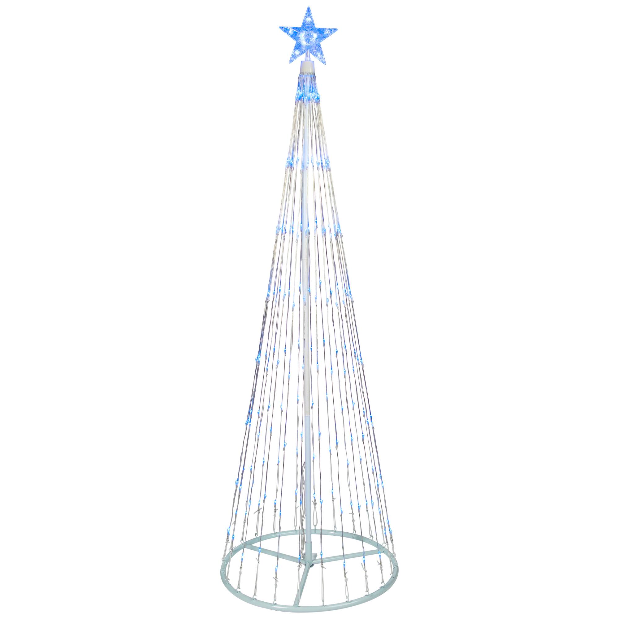Alt View 1. Northlight - LED Lighted Christmas Cone Tree Outdoor Decoration - 9' - Blue - Blue.