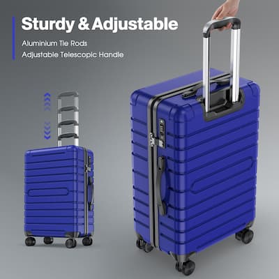 Sugift 3 Piece Hardshell Luggage Sets Checked Spinner PC & ABS Sugift 3 Piece Hardshell Luggage Sets Checked Spinner PC & ABS