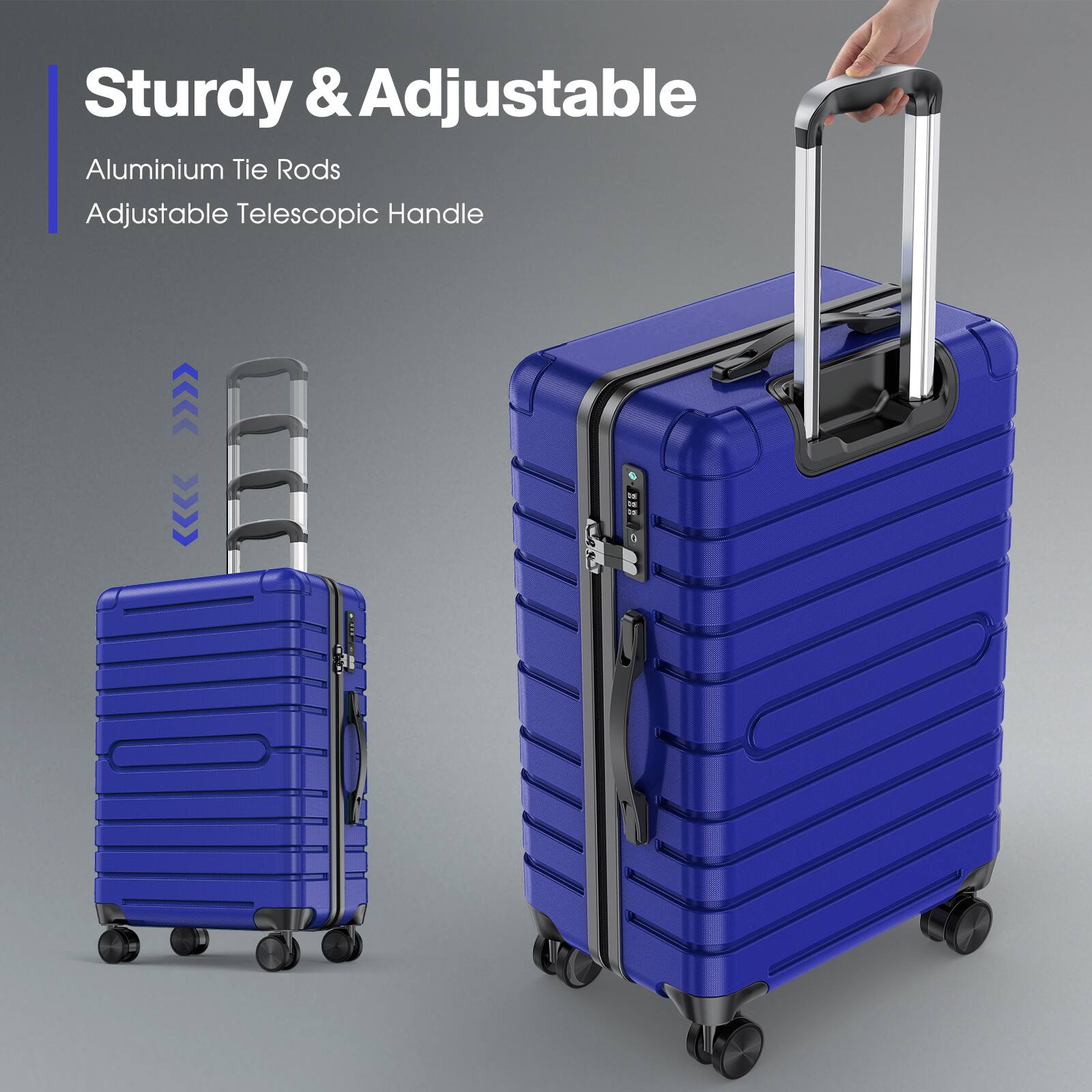 Sturdy & Adjustable

Aluminium Tie Rods  
Adjustable Telescopic Handle