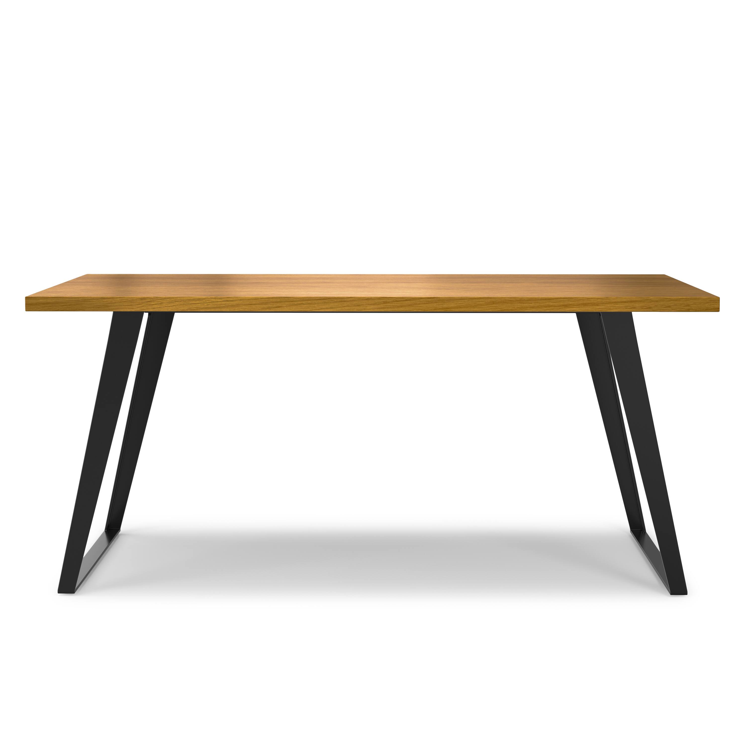Left. Simpli Home - Lowry 66 inch x 40 inch Rectangle Modern Industrial Dining Table in Oak Veneer - Oak Veneer.