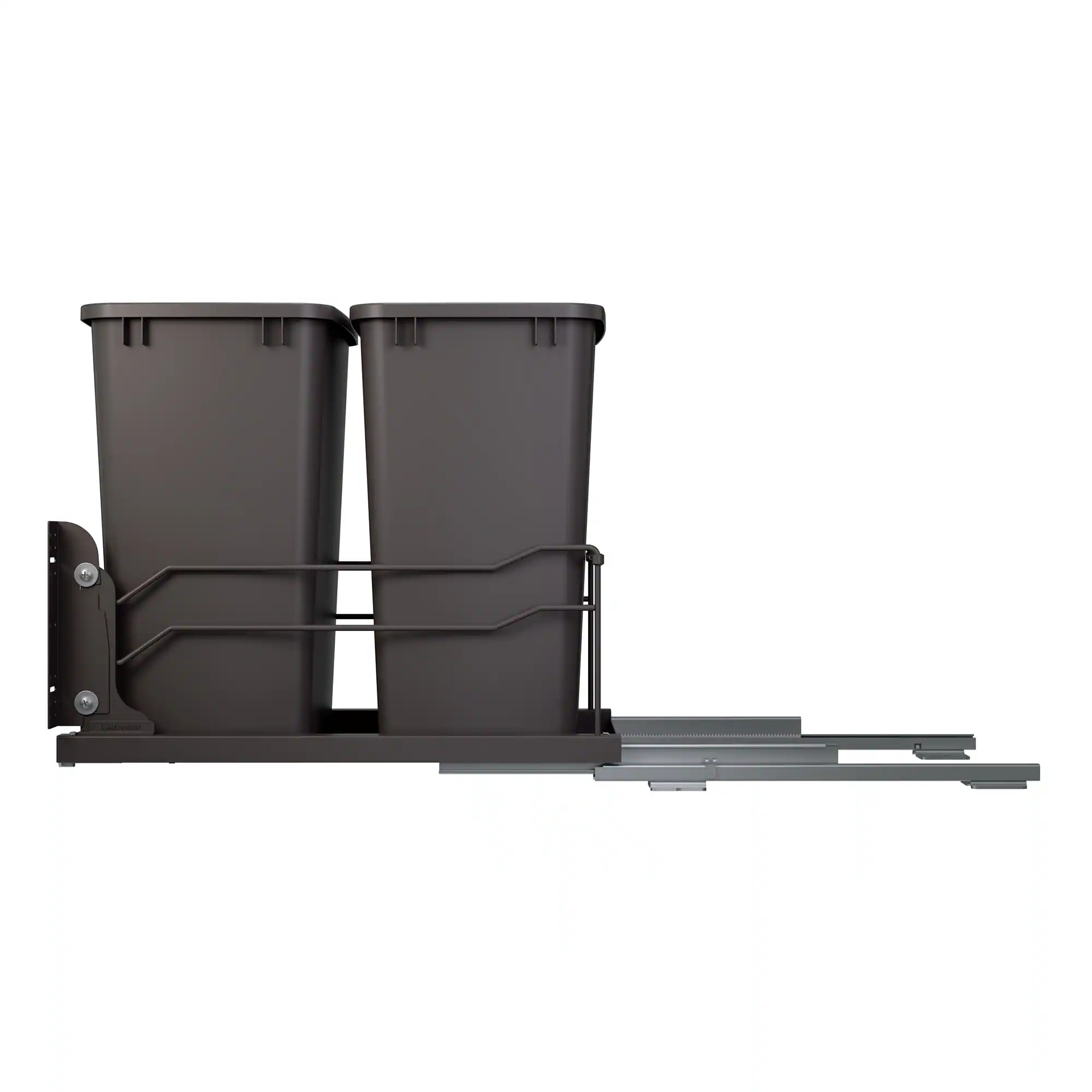 Alt View 5. Rev-A-Shelf - Rev-A-Shelf Double Pullout Trash Cans 35 qt. with Soft-close, 53WC-1835SCDM-213 - Orion Gray.