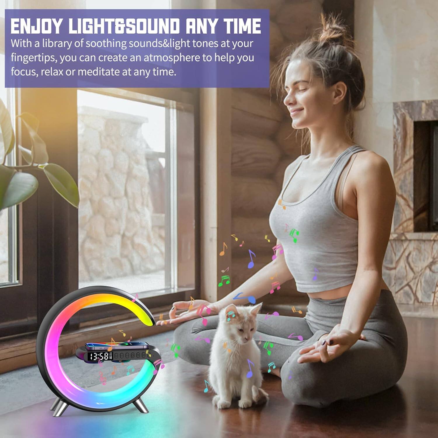ENJOY LIGHT&SOUND ANY TIME

With a library of soothing sounds & light tones at your fingertips, you can create an atmosphere to help you focus, relax or meditate at any time.