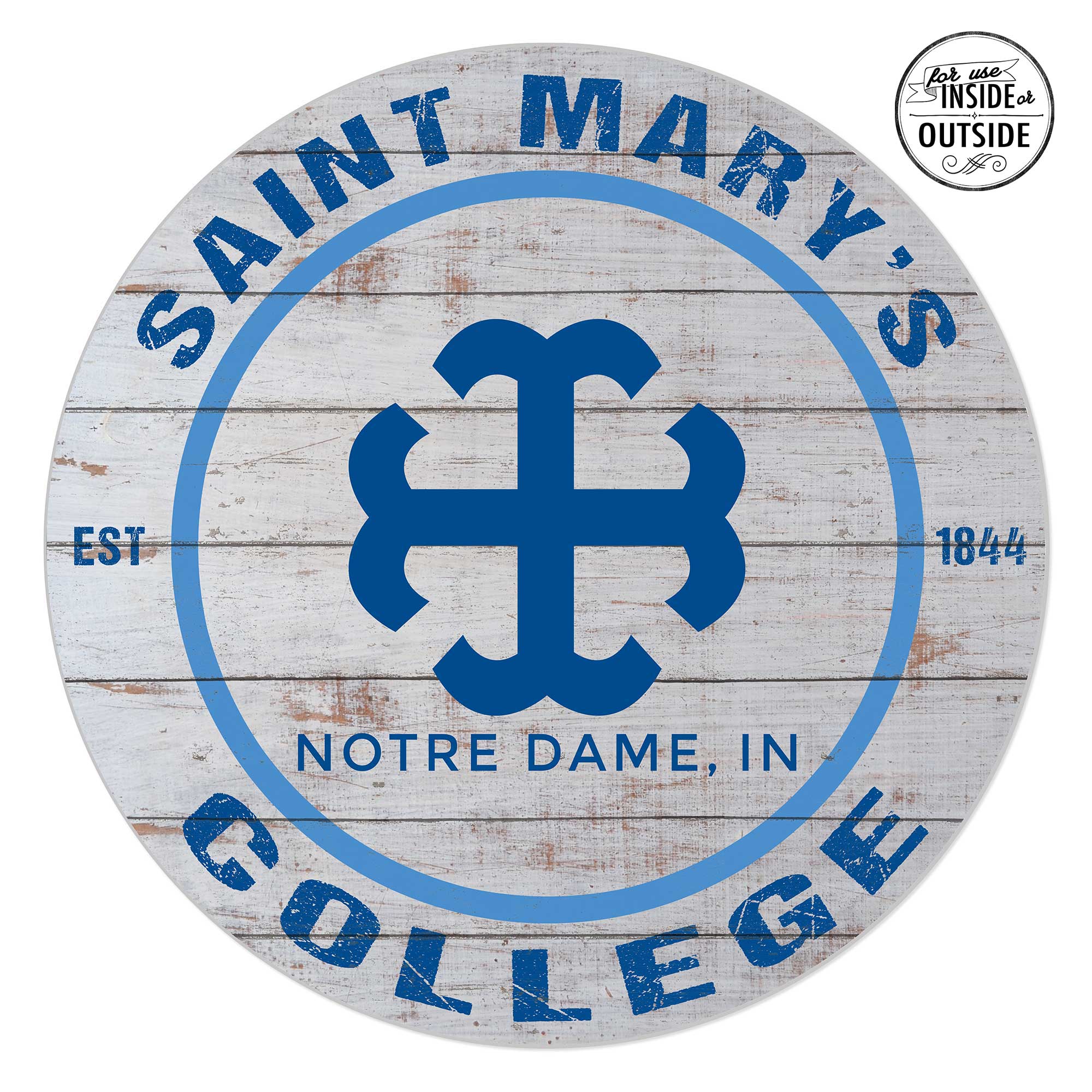Saint Mary's Belles 20'' x 20'' Indoor/Outdoor Weathered Circle Sign