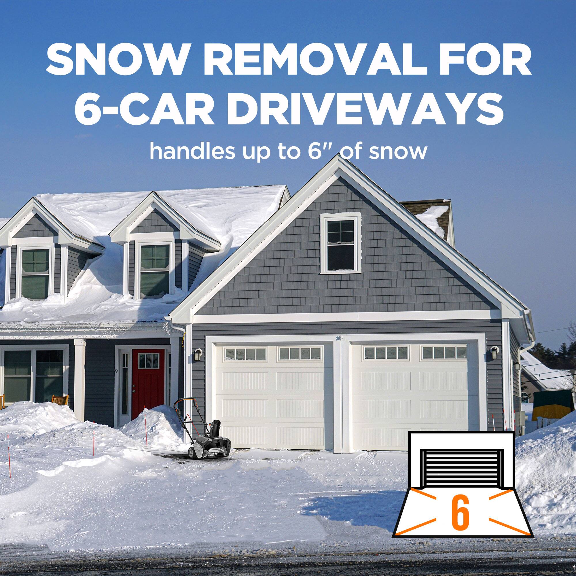 SNOW REMOVAL FOR 6-CAR DRIVEWAYS handles up to 6" of snow 6