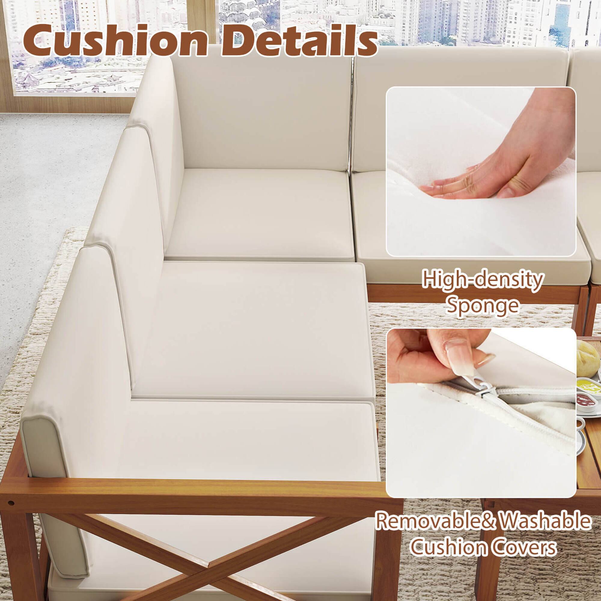 Cushion Details: High-density Sponge, Removable & Washable Cushion Covers.