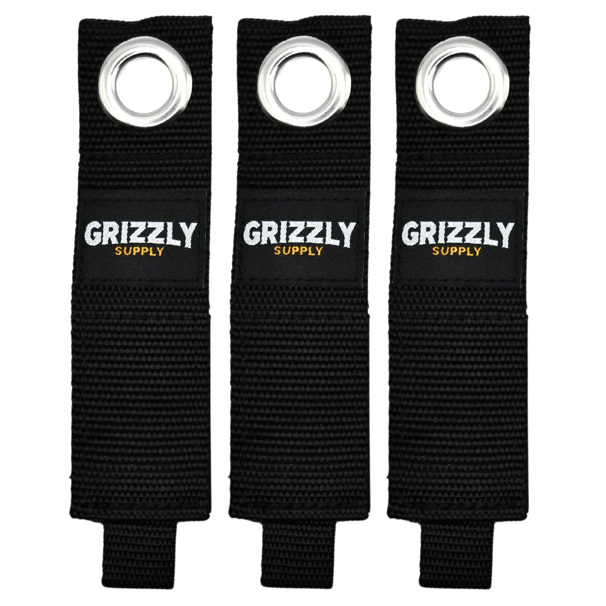 Grizzly Supply - 10" Hook and Loop Storage Strap 3/pk - Black