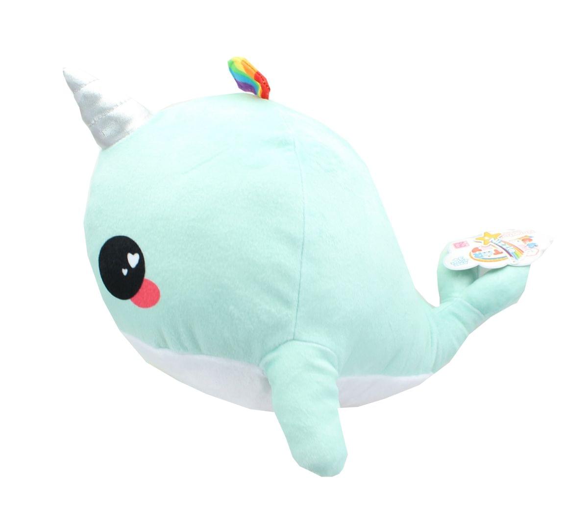 Alt View 1. Seven20 - Glitter Galaxy 12-Inch Rainbow Spout Blue Narwhal Collectible Plush - Blue.