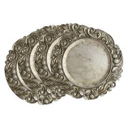 American Atelier - Cantera Charger Plates Set of 4 13" D - Silver