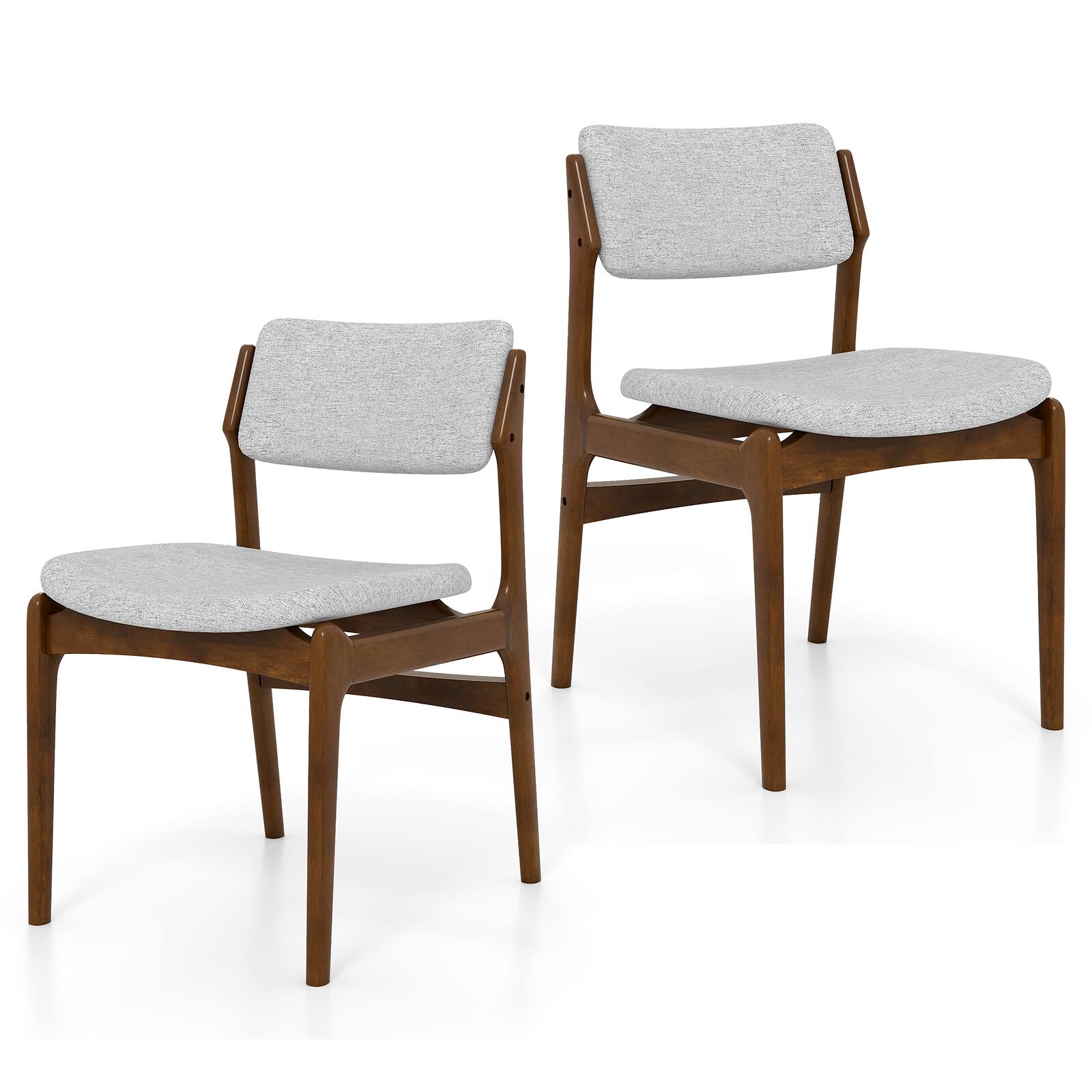 Alt View 7. Gymax - Gymax Modern Padded Dining Chairs Set of 2 w/Padded Seat Tilt Backrest for Dining Room - Grey.