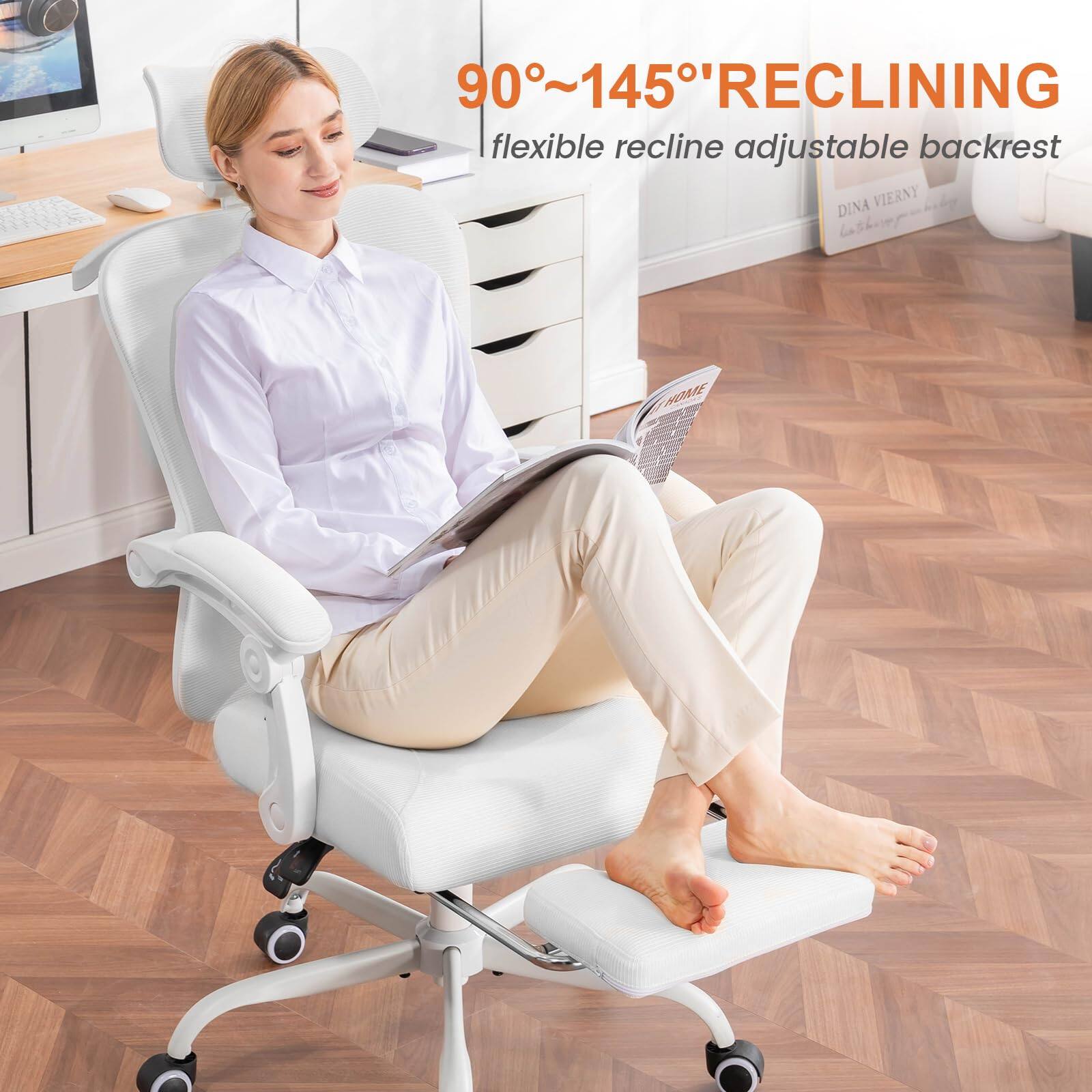 90°~145° RECLINING  
flexible recline adjustable backrest