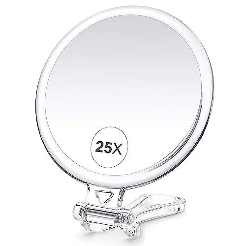 Front. Comfort Essence - 30x Magnifying Mirror For Travel With Handle  Double-sided 1x/30x Magnification Hand Makeup Desk 5 Inches - Clear-25x.