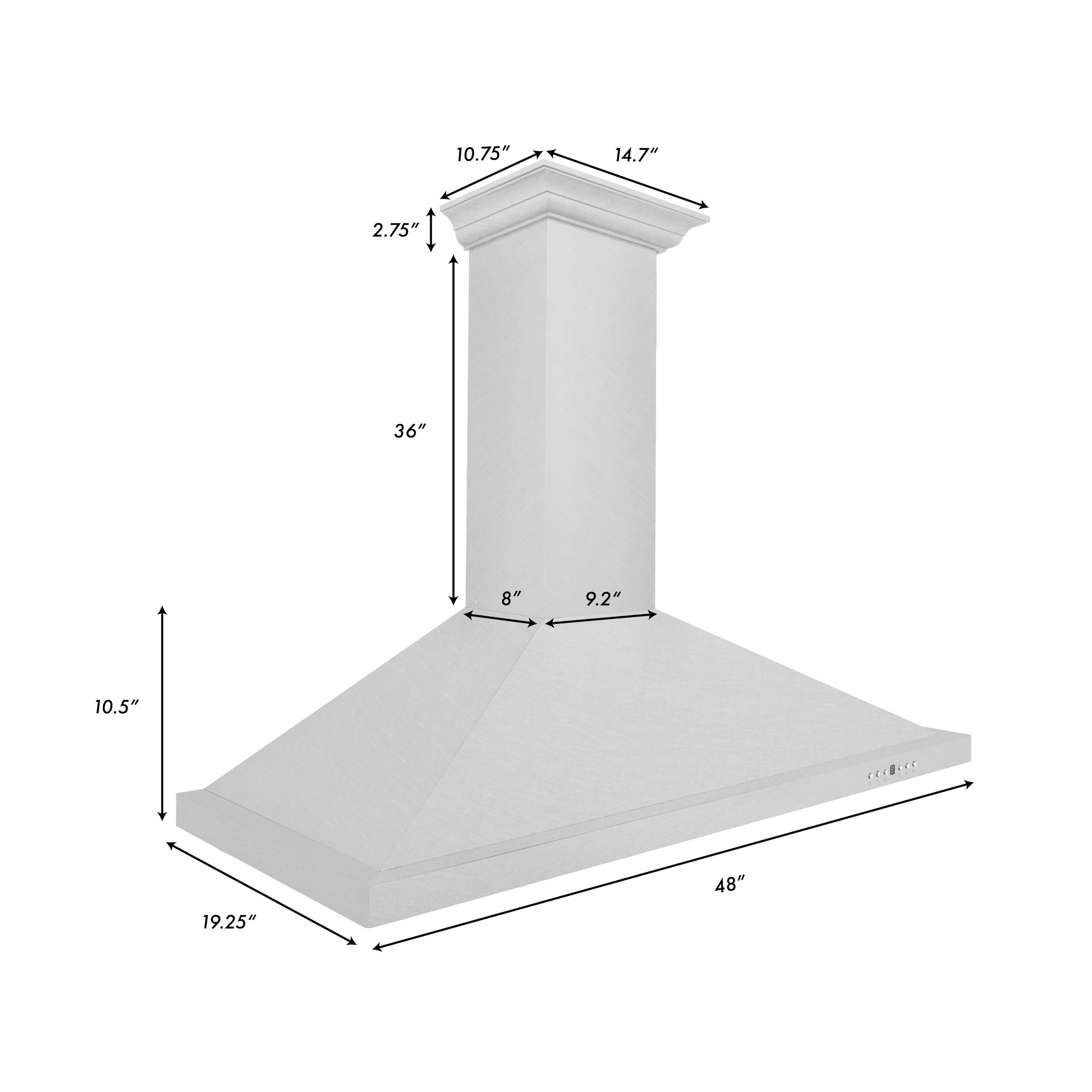 ZLINE - 48 inches - Externally Vented & Convertible - Wall R