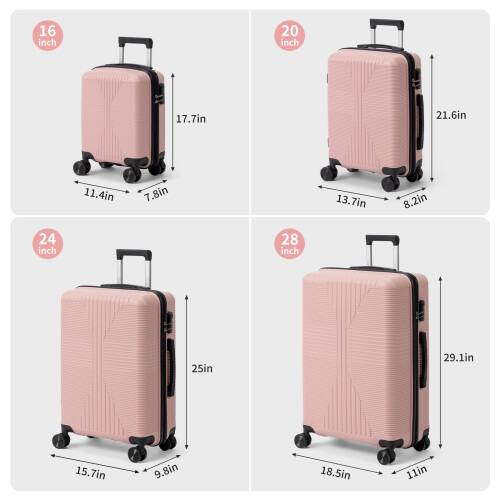 16 inch  
17.7in  
11.4in  
7.8in  

20 inch  
21.6in  
13.7in  
8.2in  

24 inch  
25in  
15.7in  
9.8in  

28 inch  
29.1in  
18.5in  
11in