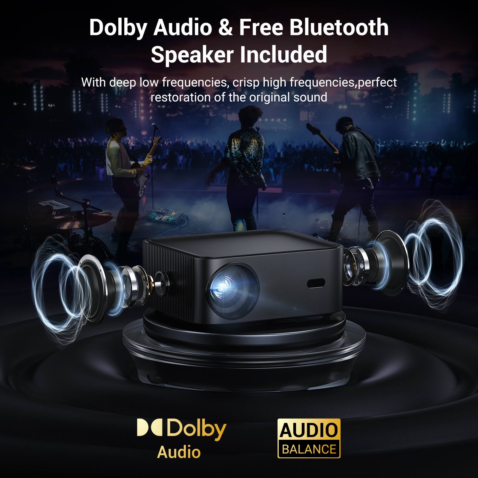 Dolby Audio & Free Bluetooth Speaker Included

With deep low frequencies, crisp high frequencies, perfect restoration of the original sound

Dolby Audio

AUDIO BALANCE