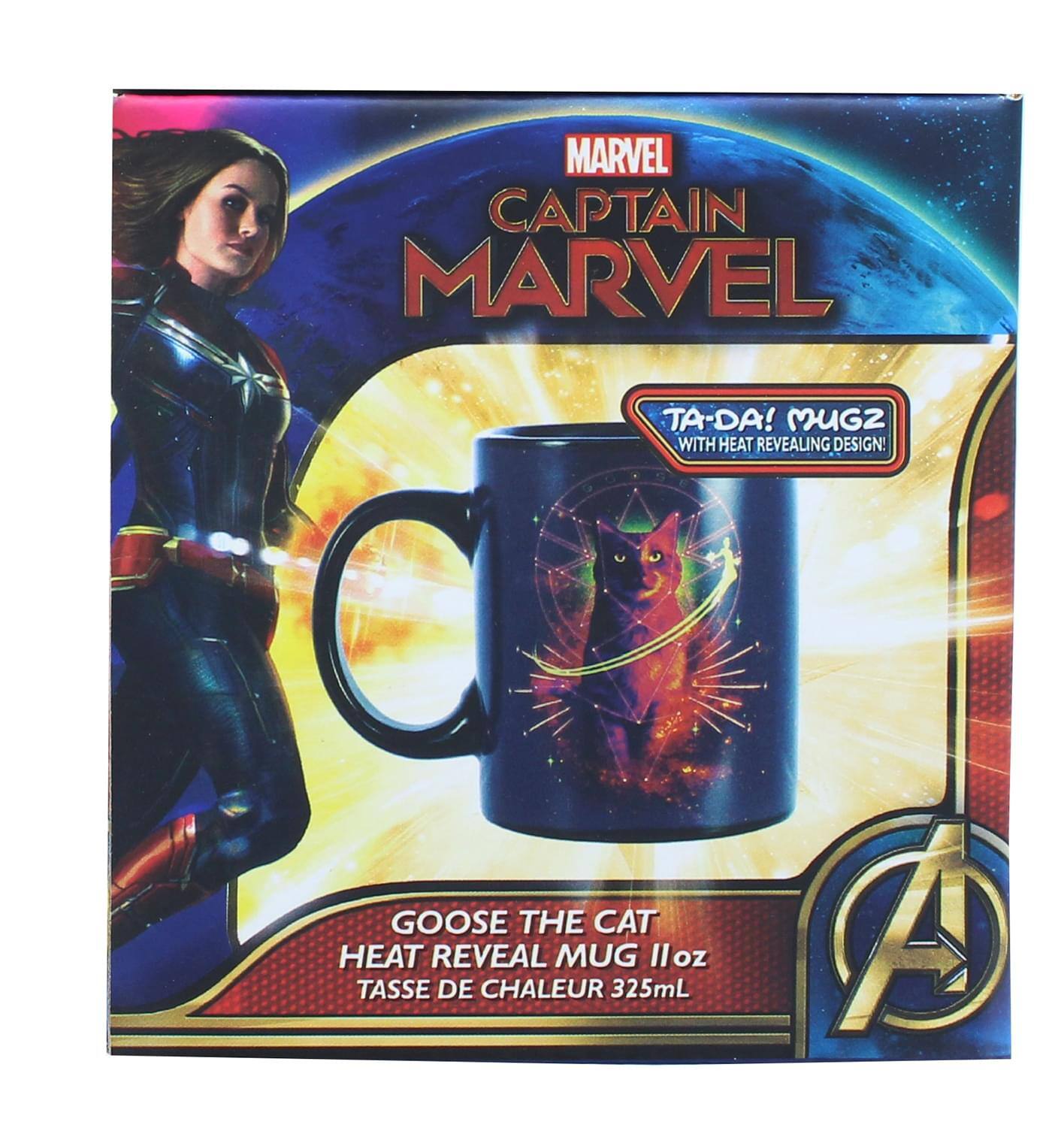 MARVEL CAPTAIN MARVEL TA-DA! MUGZ WITH HEAT REVEALING DESIGN: GOOSE THE CAT HEAT REVEAL MUG 11 oz TASSE DE CHALEUR 325mL