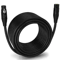 Front. Lyxpro - 100 ft Balanced XLR Cable, Male to Female, 3 Pin Microphone Cable - Black.