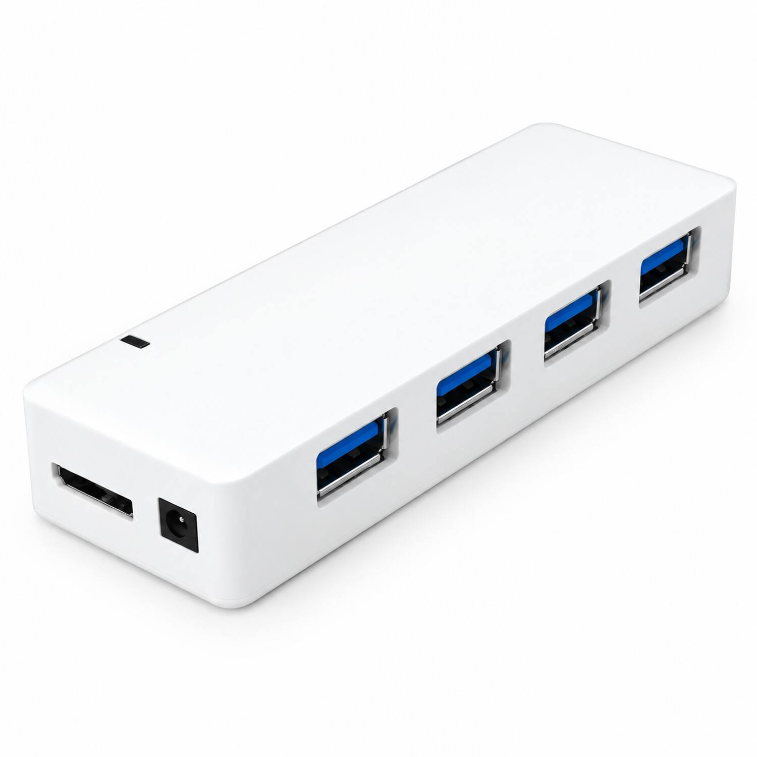 Front. Sanoxy - Sanoxy 4-Port USB 3.0 Hub with Power Adapter - White.