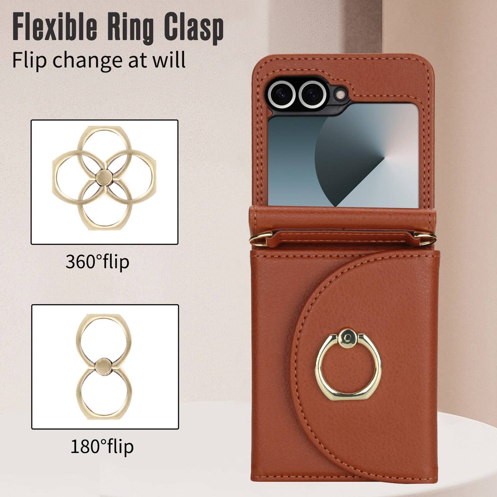 Flexible Ring Clasp  
Flip change at will  
360° flip  
180° flip