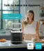 "Talk to Alexa Ice Appears" and "Hey Google alexa" are both phrases that encourage users to interact with the Alexa-enabled ice maker. The image features a woman standing next to the ice maker, which is designed to make ice quickly and efficiently. The phrase "Alexa, turn on the ice maker" is a command that users can give to the Alexa-enabled device to initiate the ice-making process.