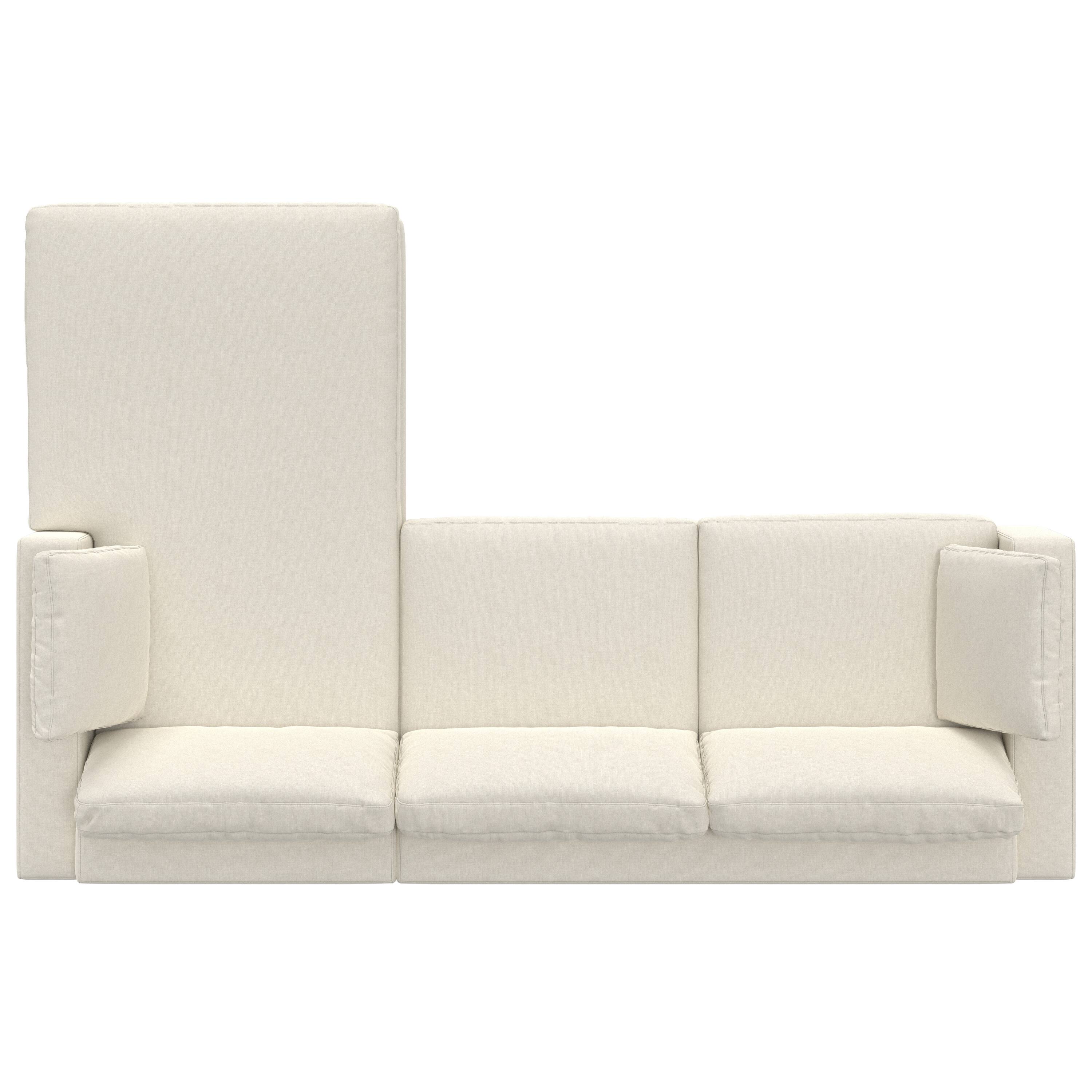Alt View 1. Simpli Home - Charlie Right-Facing Sectional in Tightly Woven Performance Fabric - Cream.