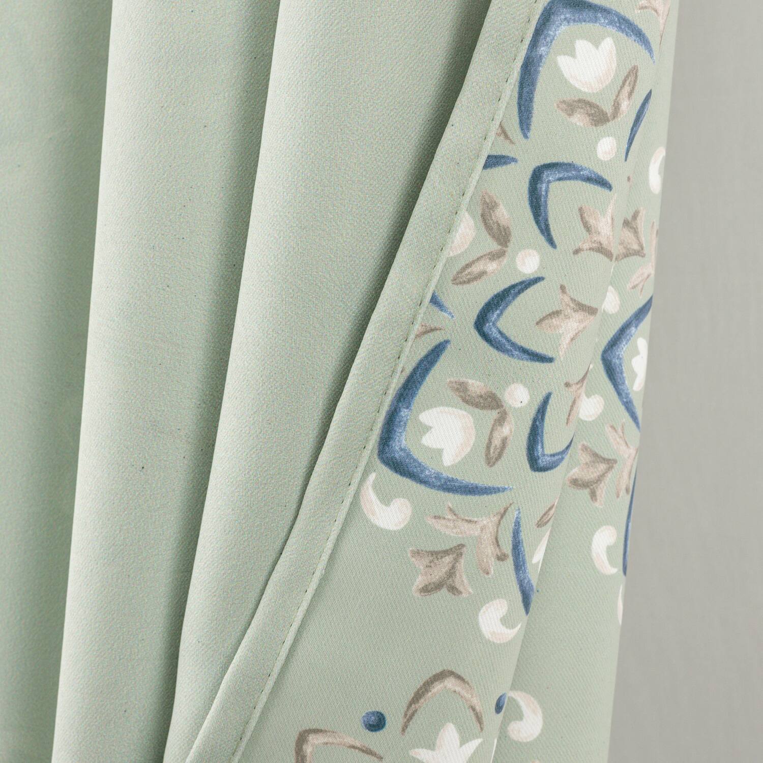 Alt View 2. RT Designers Collection - RT Designers Collection 100% Polyester 190 GSM Tilley Revisible Blackout Grommet Curtain Panel 54" x 84" Sage - Sage.