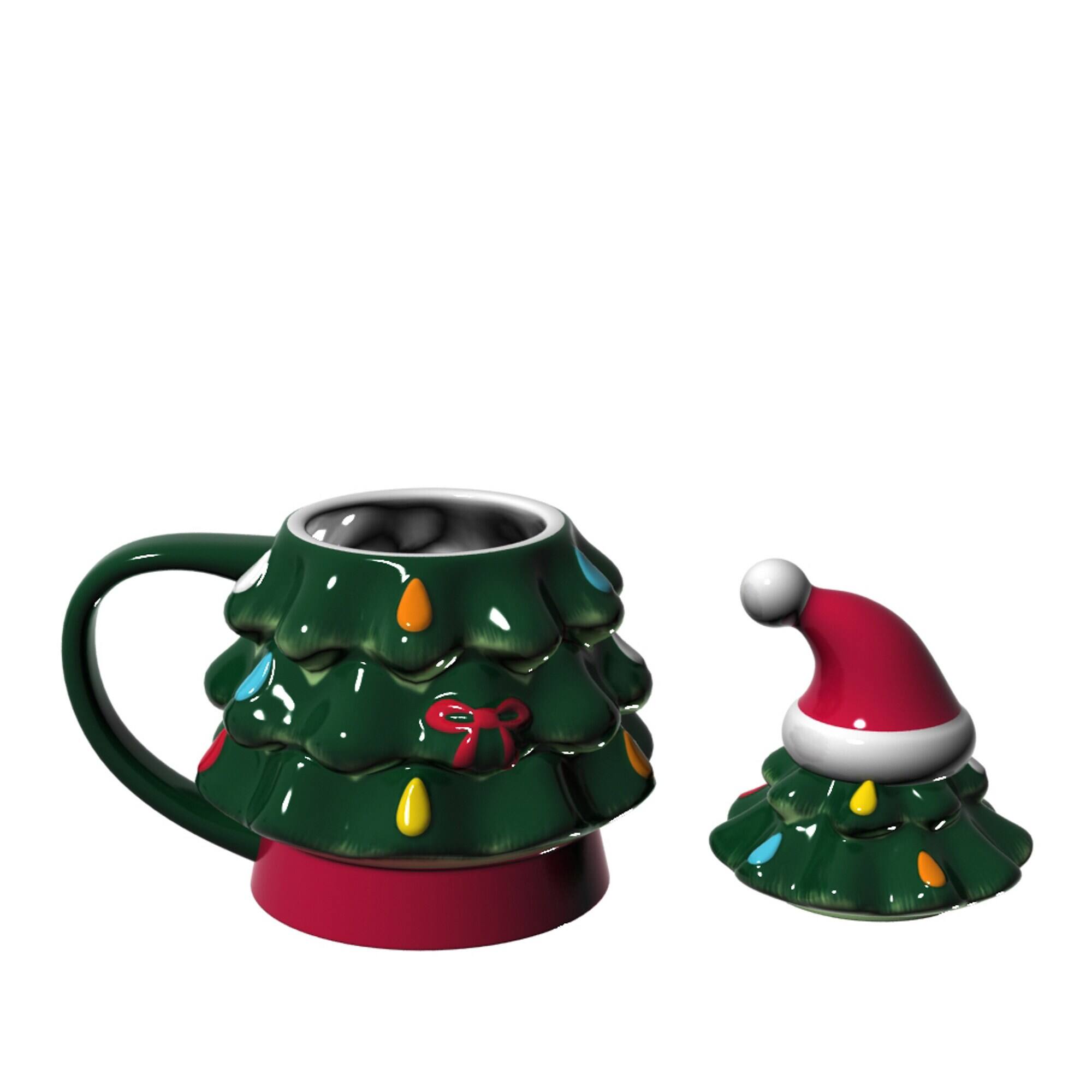 Alt View 2. Evergreen Enterprises - Ohio State Buckeyes 14oz. Christmas Tree Mug With Lid - Green.