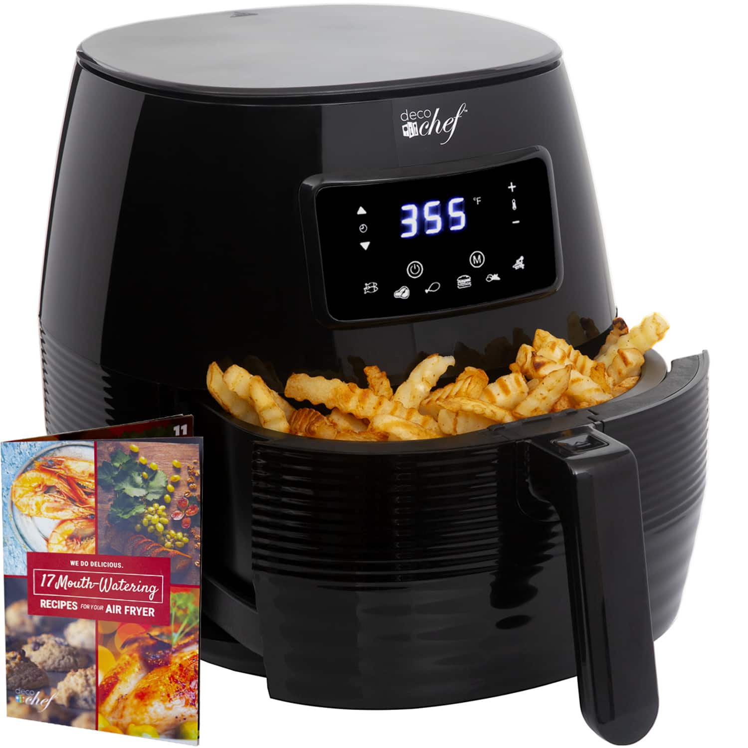 Deco Chef - 5.8 Quart Digital Electric Air Fryer Healthier & Faster Cooking DCDAIR05BLK - Black