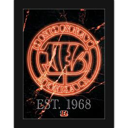 Fan Creations - Cincinnati Bengals 12'' x 16'' Framed Circle Logo Print - Black