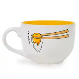 Silver Buffalo - Sanrio Gudetama "I'm Falling" Ceramic Soup Mug | Holds 24 Ounces - Yellow