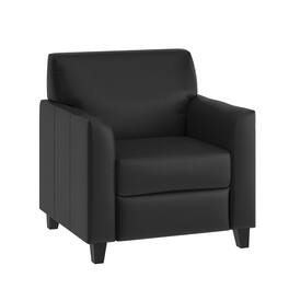 Emma + Oliver - Faux Leather Chair with Clean Line Stitched Frame - Black