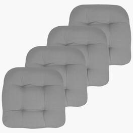 Sweet Home Collection - Patio Cushions Indoor/Outdoor Chair Pads Tufted 19" x 19", 4-Pack - Silver