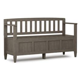 Simpli Home - Brooklyn Entryway Storage Bench - Farmhouse Grey