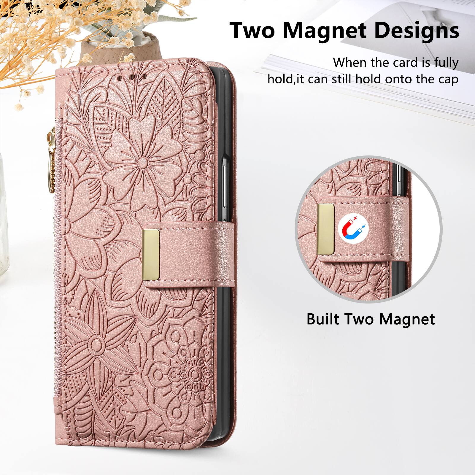 Two Magnet Designs  
When the card is fully hold, it can still hold onto the cap  
Built Two Magnet