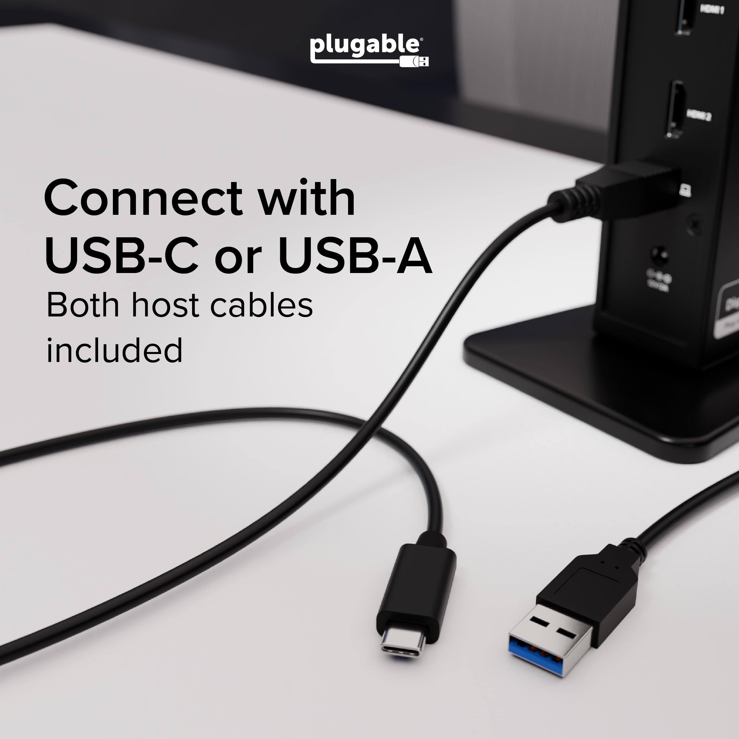 plugable CH Connect with USB-C or USB-A Both host cables included