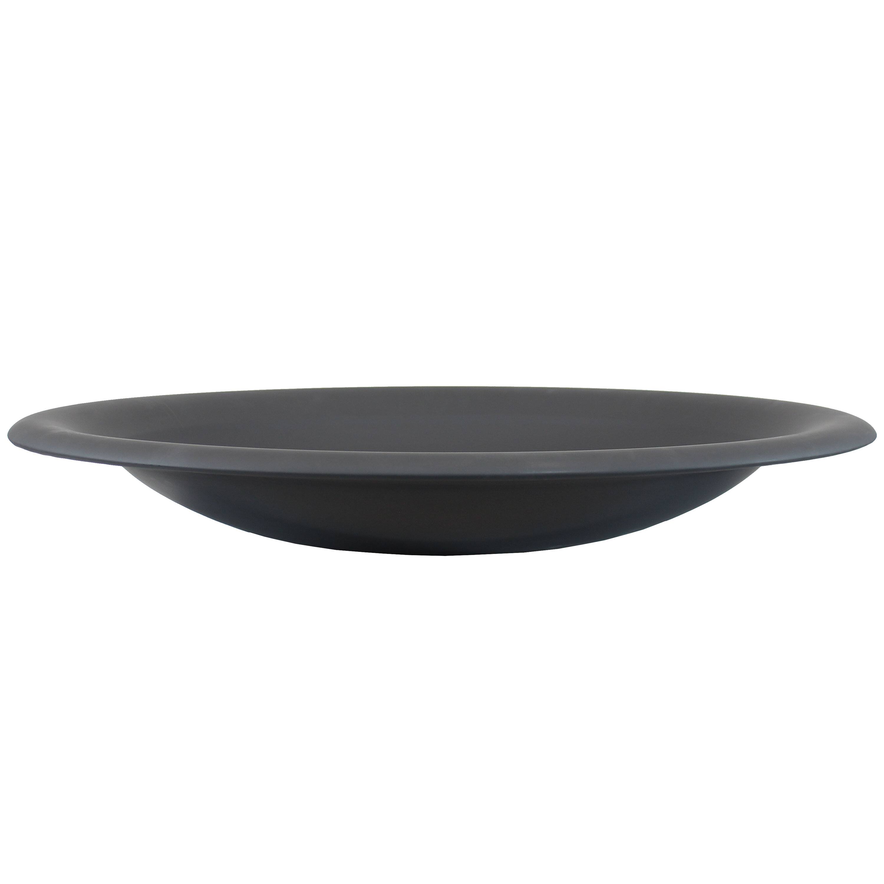 Front. Sunnydaze - 33 in Classic Elegance Steel Replacement Fire Pit Bowl - Black.