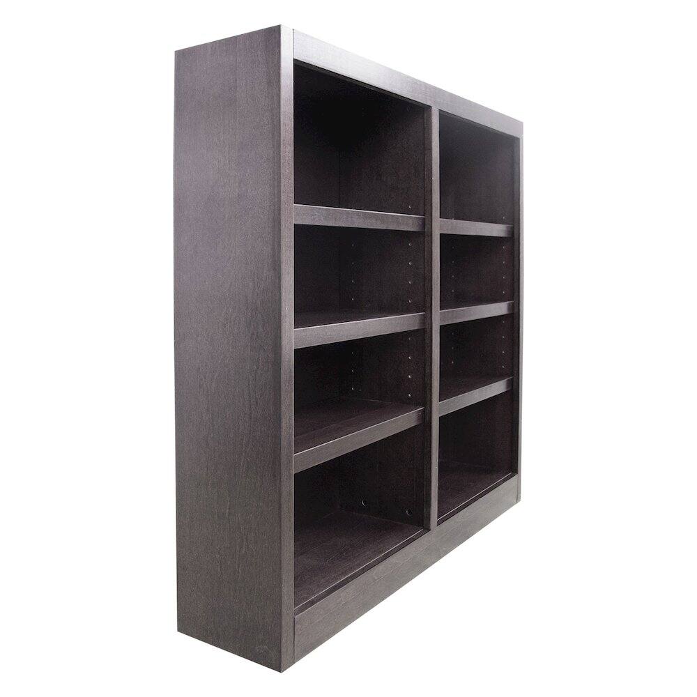 Angle. Concepts in Wood - Double Wide Bookcase 8 Shelves Espresso Finish - Brown.