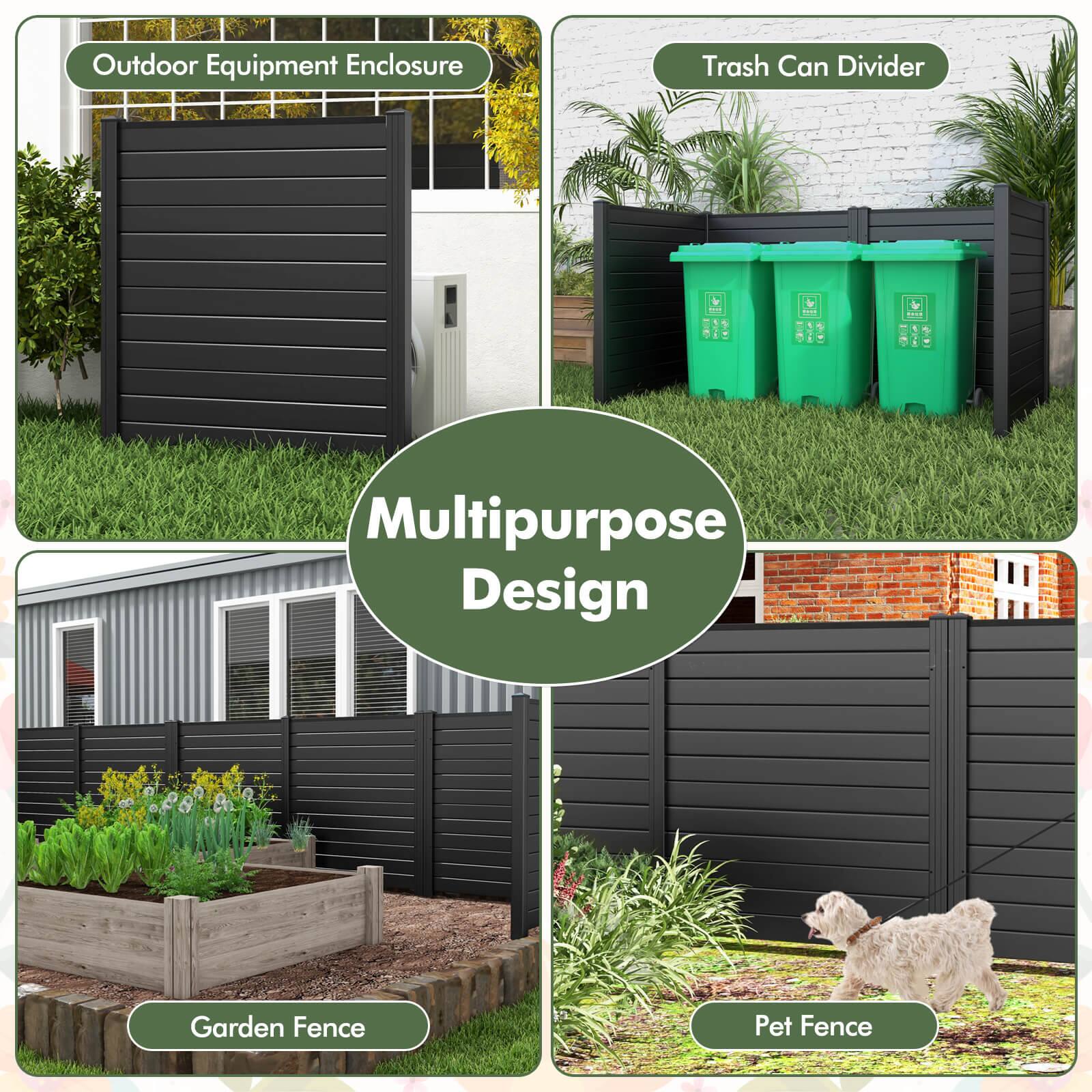 Outdoor Equipment Enclosure Trash Can Divider Multipurpose Design Garden Fence Pet Fence
