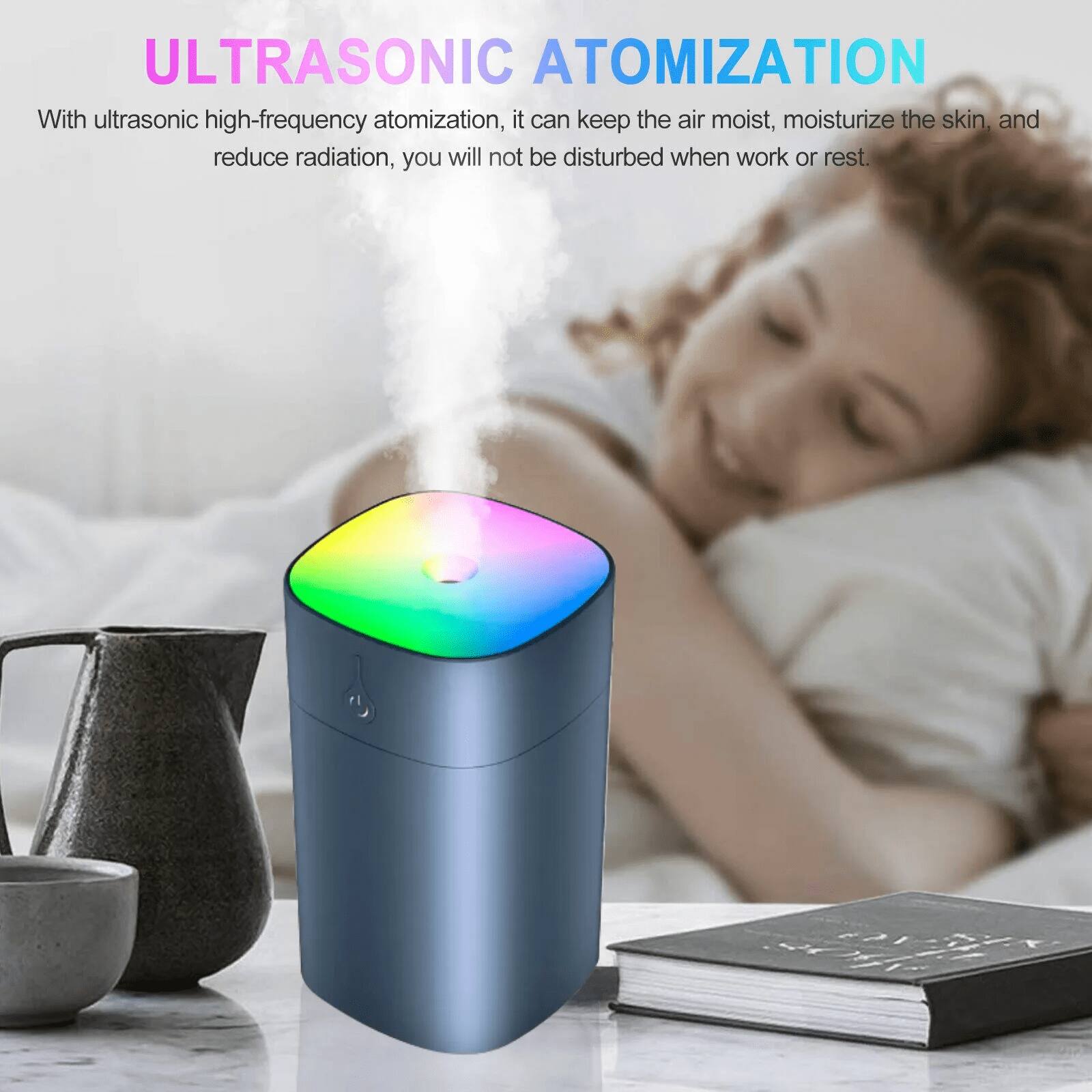 ULTRASONIC ATOMIZATION

With ultrasonic high-frequency atomization, it can keep the air moist, moisturize the skin, and reduce radiation, you will not be disturbed when work or rest.