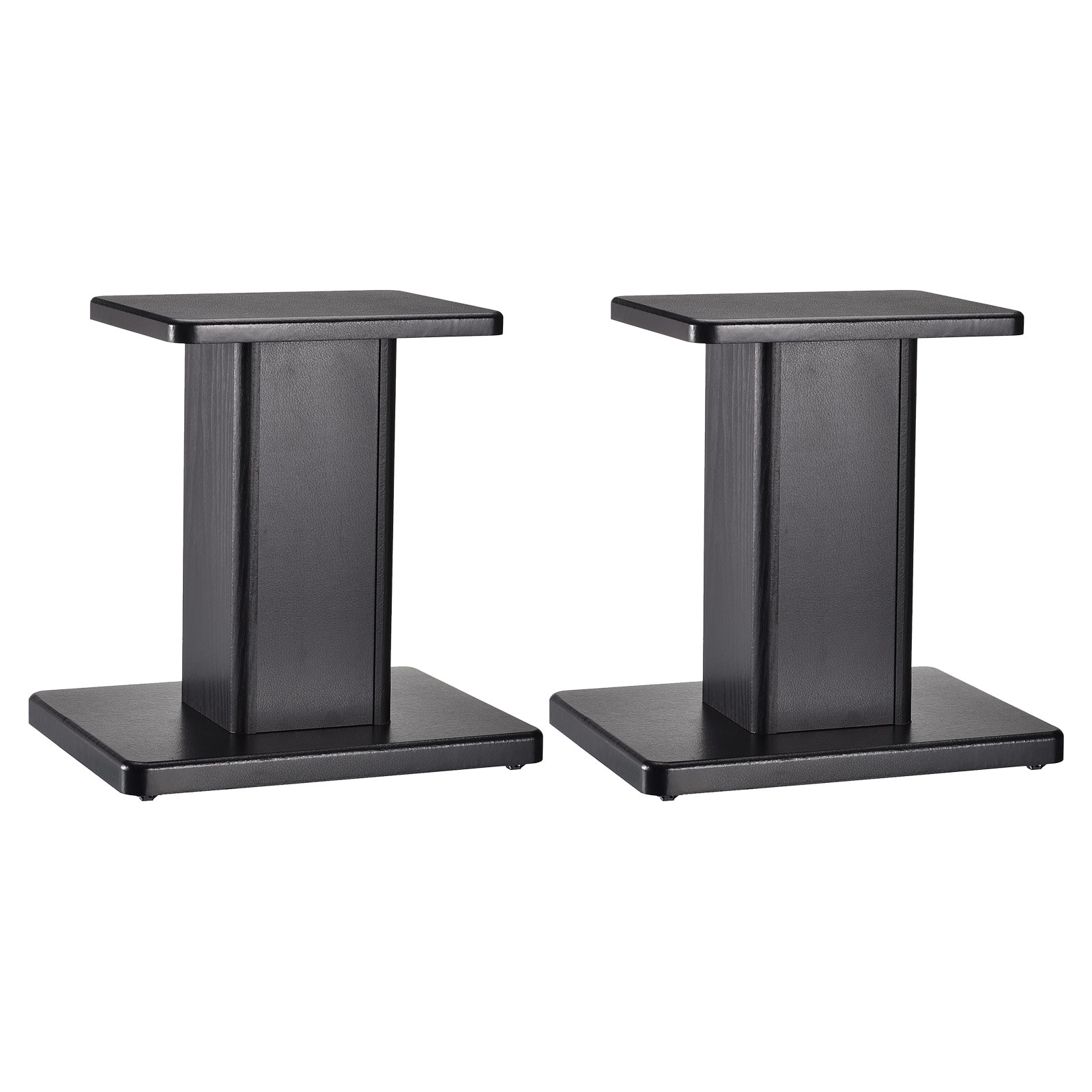 Unique Bargains - 2pcs Wood Speaker Stands, Sturdy Hollow Base for Optimal Positioning of Bookshelf Speakers in Home Theater - Black