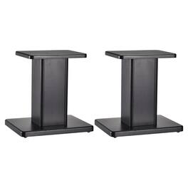 Unique Bargains - 2pcs Wood Speaker Stands, Sturdy Hollow Base for Optimal Positioning of Bookshelf Speakers in Home Theater - Black