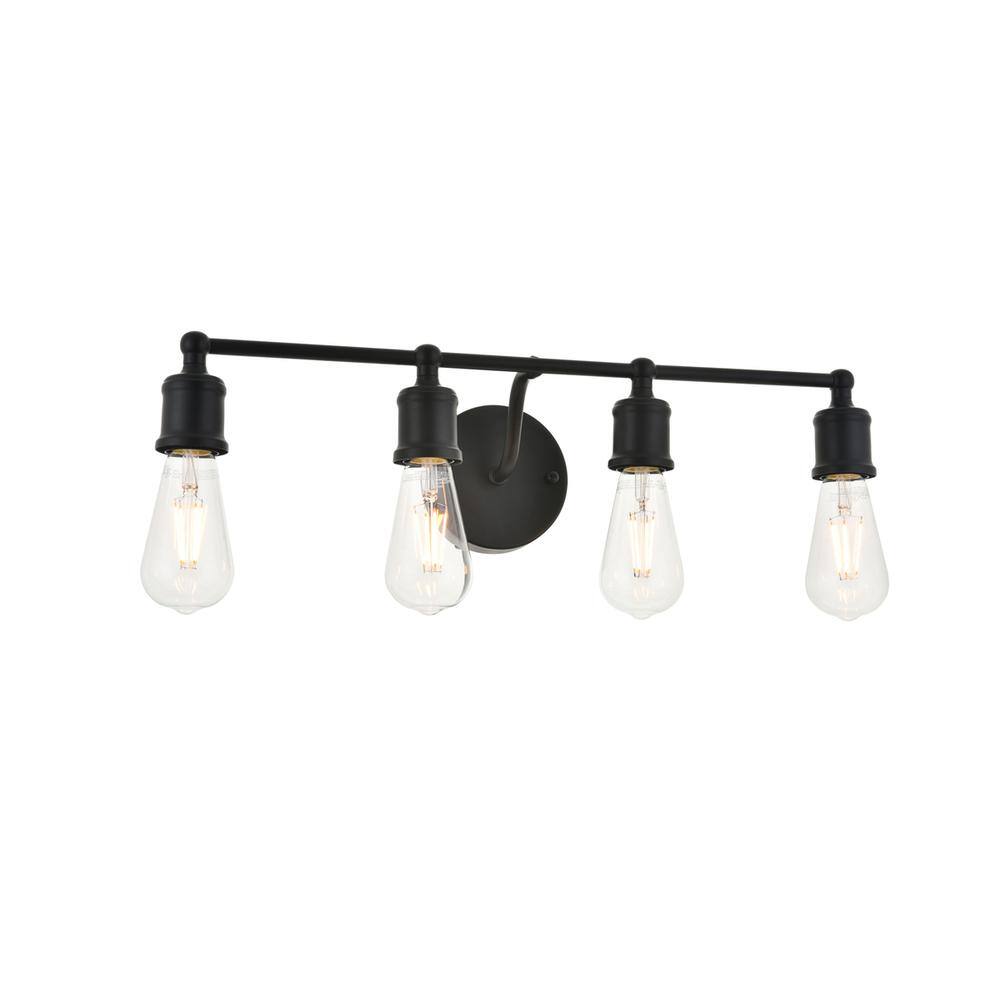 Alt View 7. Living District - Serif 4 light black Wall Sconce - Black.