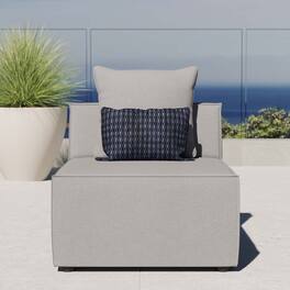 Saybrook Outdoor Patio Upholstered Sectional Sofa Armless Chair by Modway - Gray
