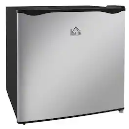 Siljoy - Mini Freezer Countertop, 1.1 Cu.Ft Compact Upright Freezer with Removable Shelves, Reversible Door - Silver