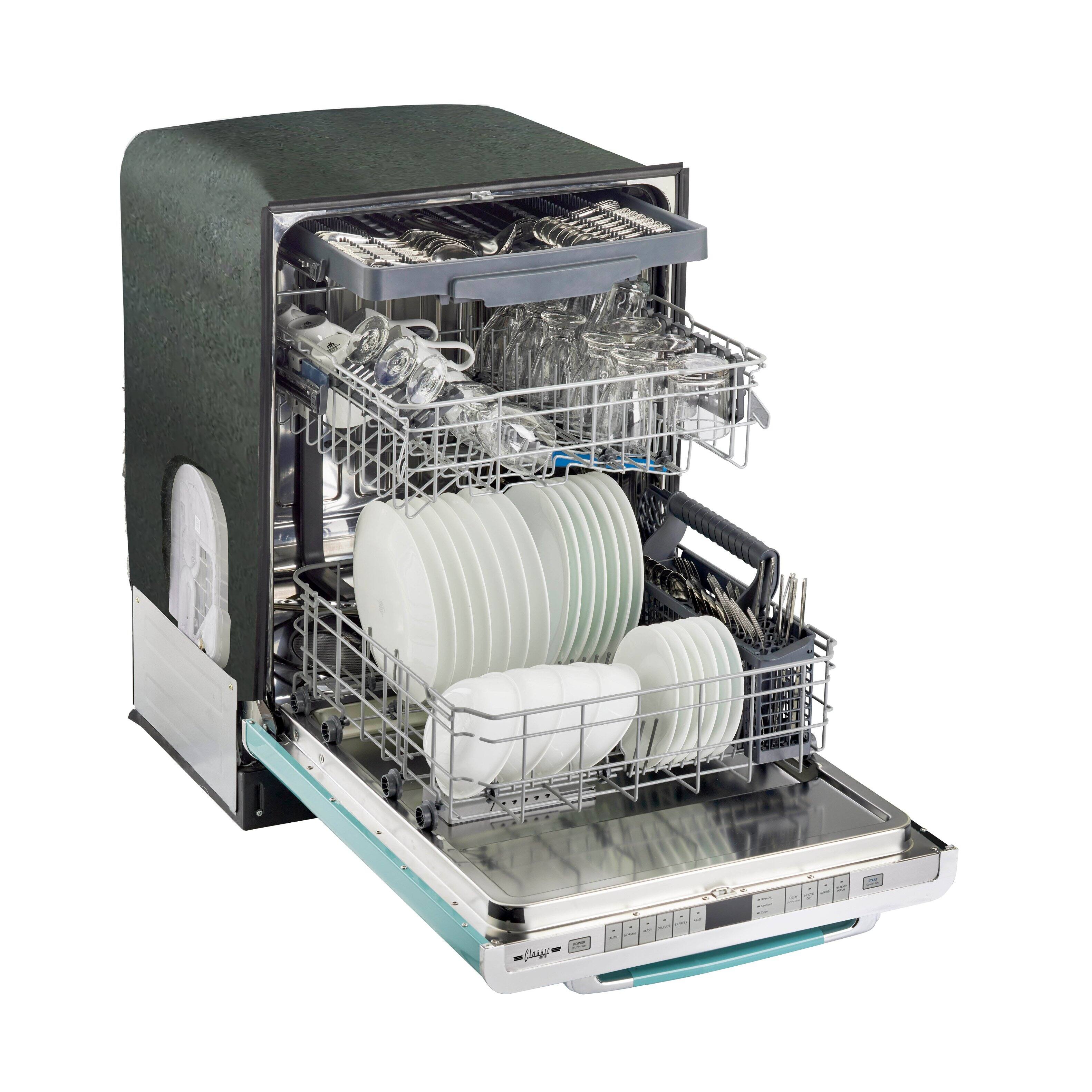 Alt View 15. Unique Appliances - Classic Retro 24" Top Control Dishwasher with Stainless Steel Tub and 3rd Rack - Ocean Mist Turquoise.
