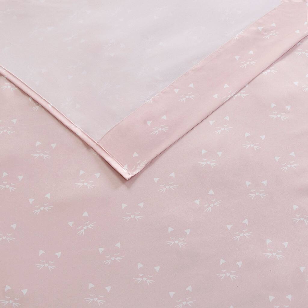Alt View 5. Gracie Mills - Gracie Mills Everett 85 gsm Printed Soft Microfiber Sheet Set - Pink Cats.