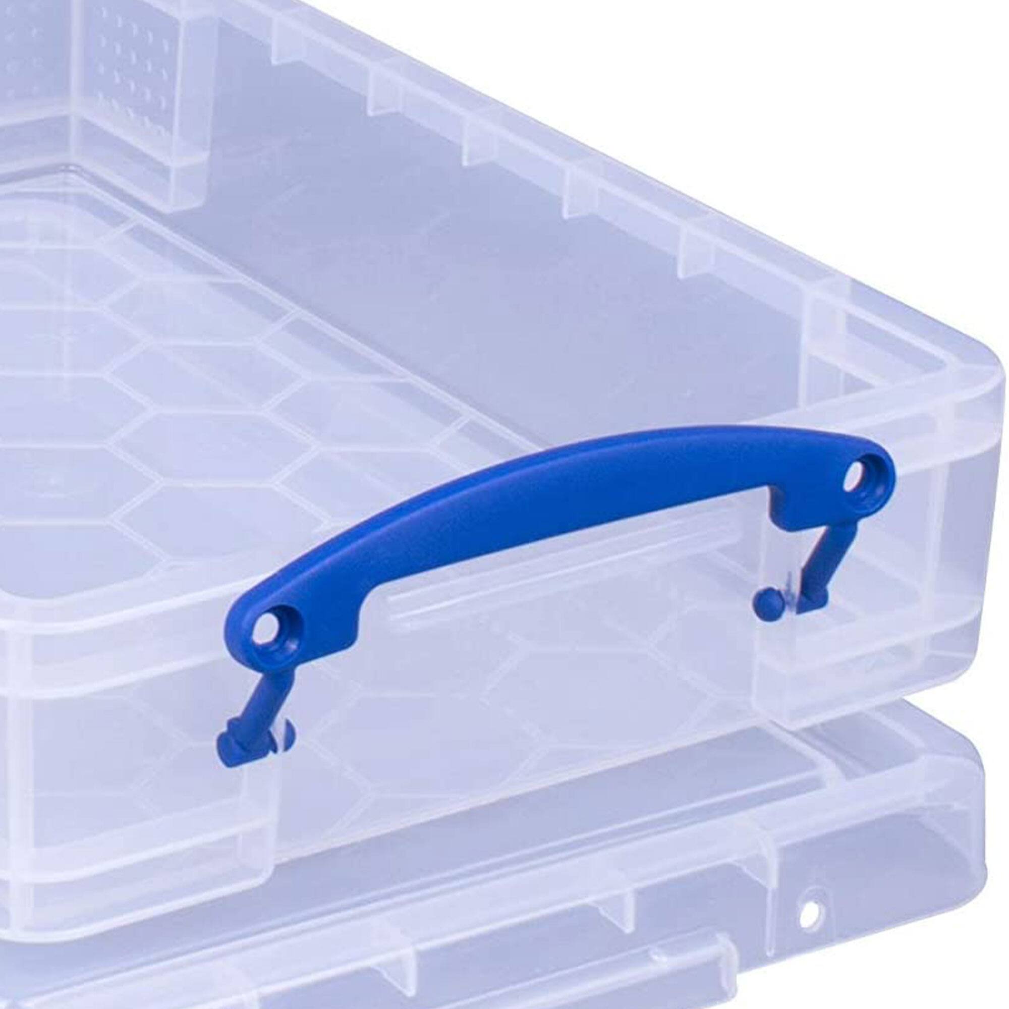 Alt View 2. Really Useful Box - Really Useful Box 4L Storage Container with Lid and Clip Lock Handles, (2 Pack) - Clear.