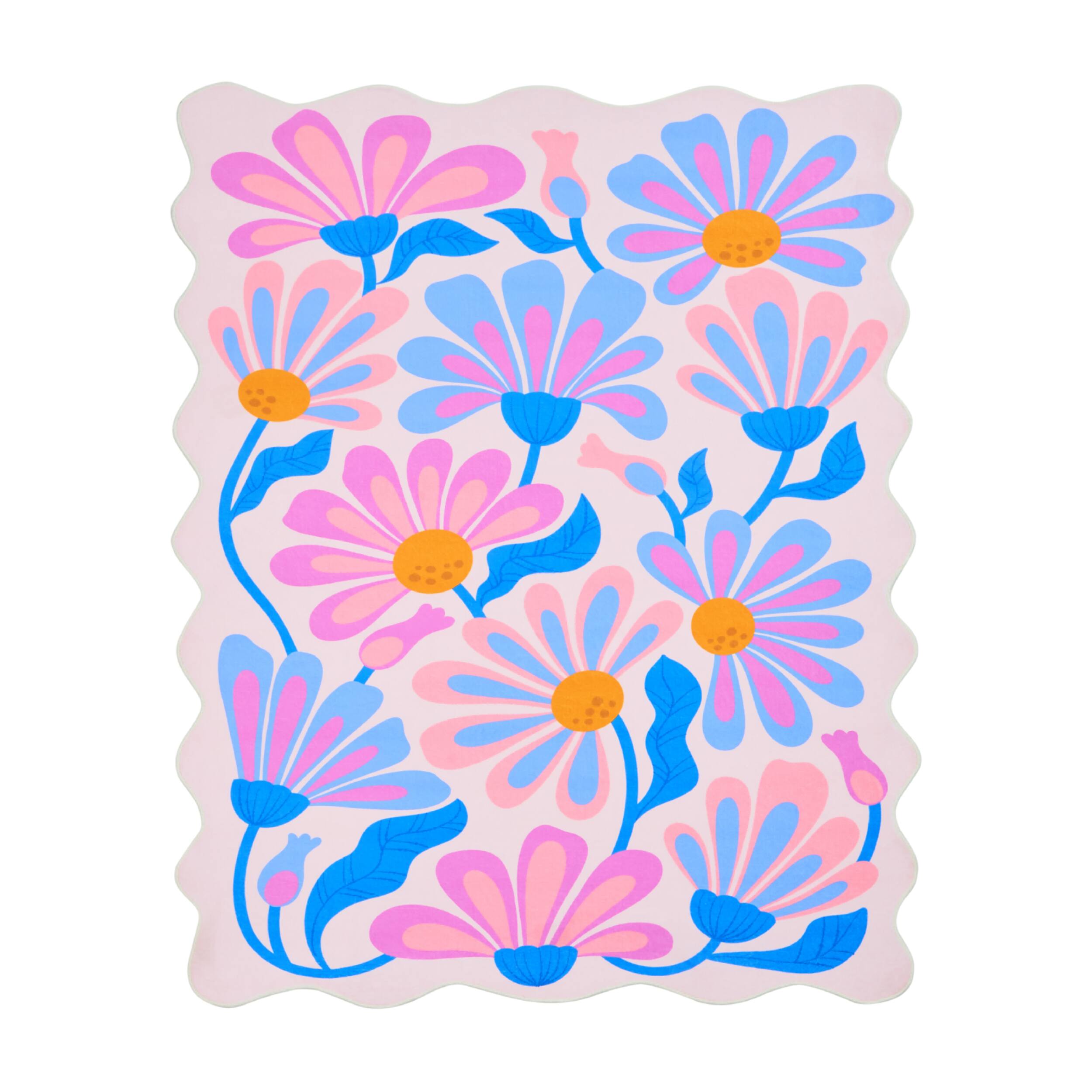 Alt View 6. Lanyspace - 7'x10' Area Rug, Washable Rugs, Non-Slip and Tear-Resistant Soft Carpet, Lavender Base Purple Floral Wavy Rug - Multicolor.