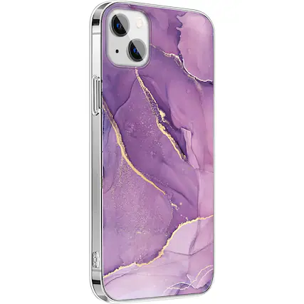 Angle. SaharaCase - Marble Series Case for Apple iPhone 13 - Purple/Gold.
