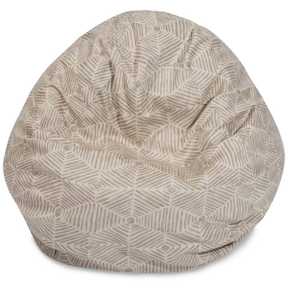 Front. Majestic Home - Large Bean Bag Charlie Beige Metallic - Beige.
