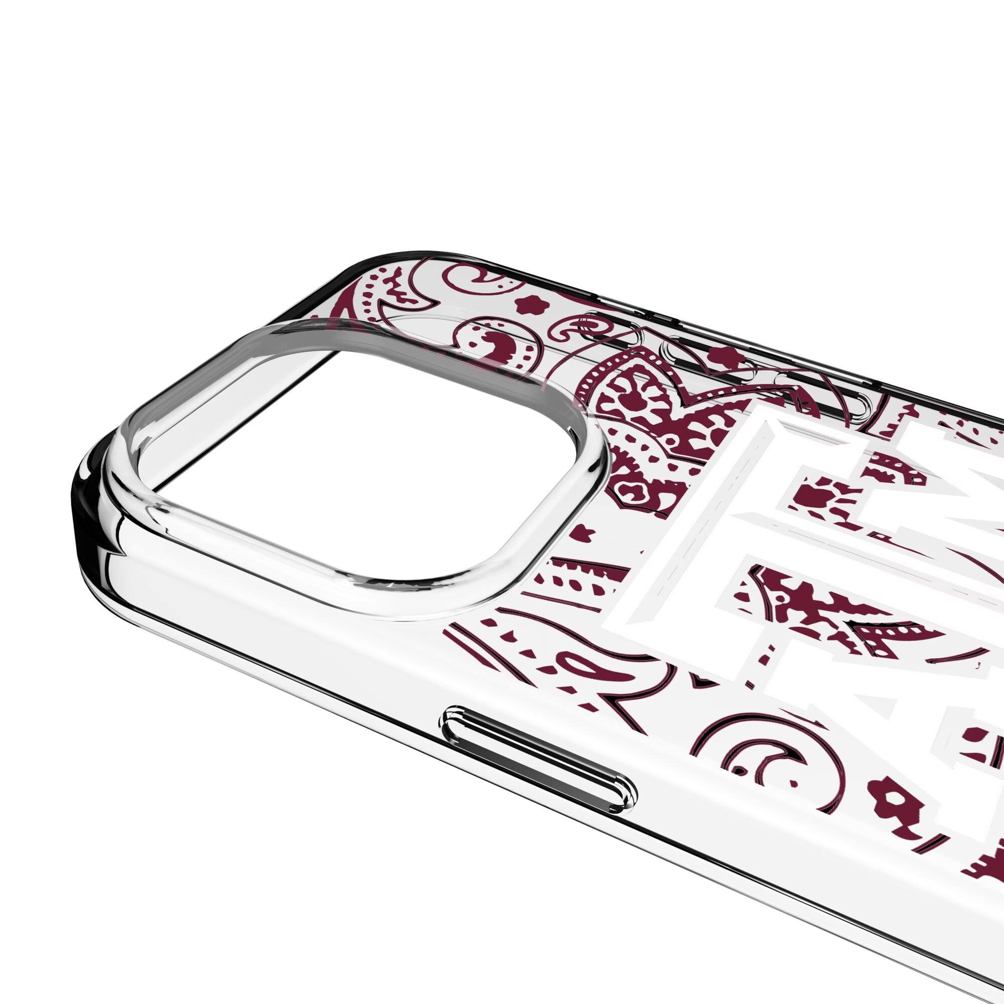 Alt View 2. Keyscaper - Texas A&M Aggies Paisley iPhone Clear Case - 16 Pro - Multicolor.